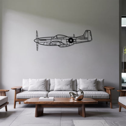 P-51 Mustang – Kovová dekorácia na stenu lietadla