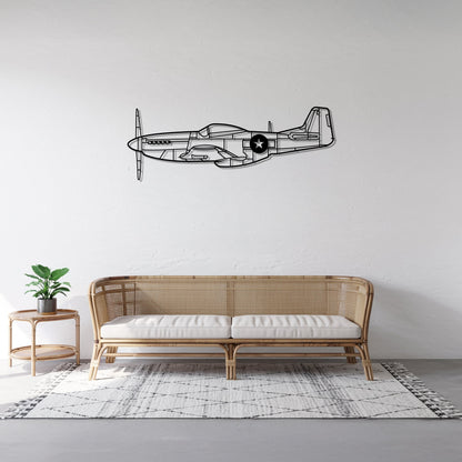 P-51 Mustang – Kovová dekorácia na stenu lietadla