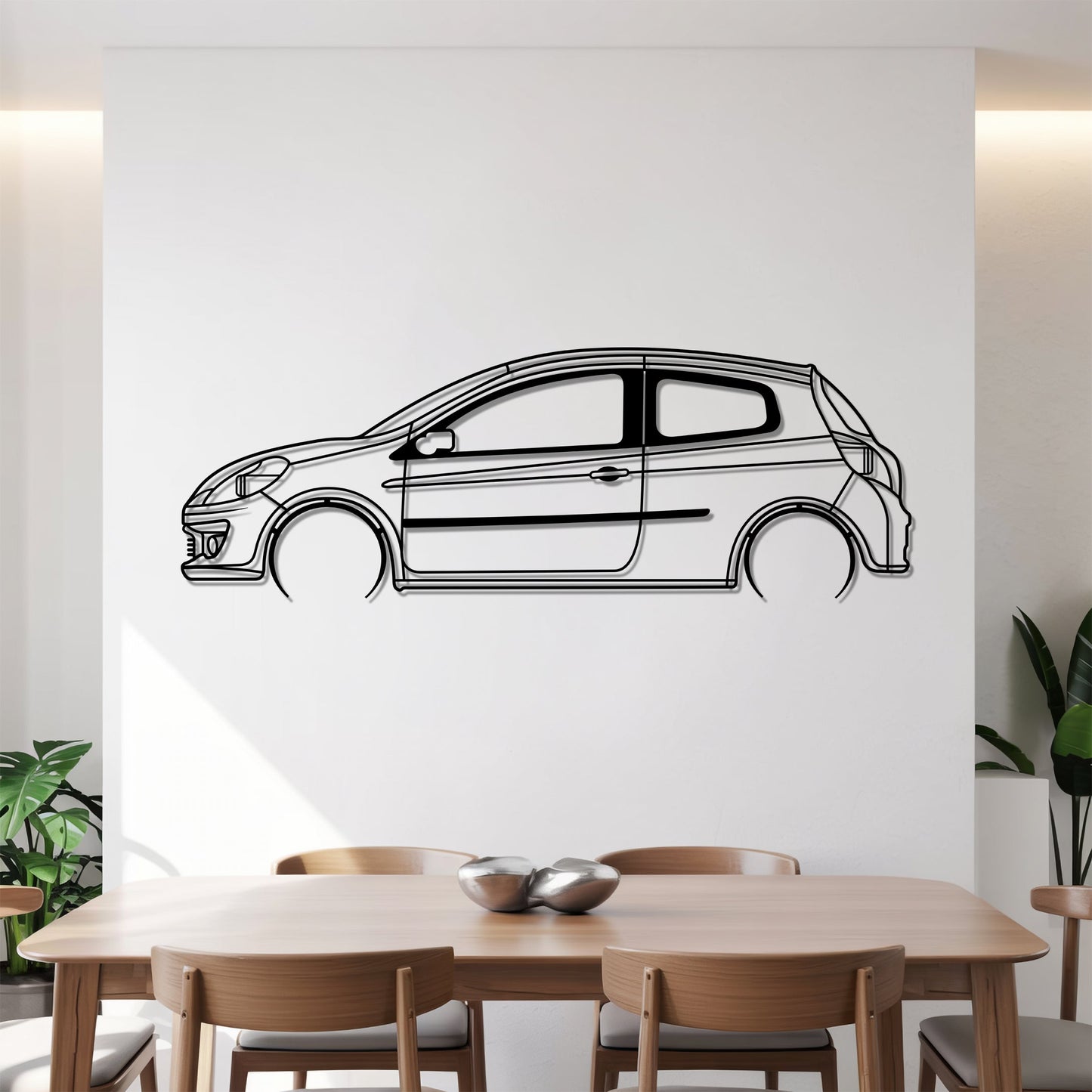 Clio III 2-door Detailed – Kovová dekorácia na stenu auta