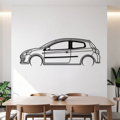 Clio III 2-door Detailed – Kovová dekorácia na stenu auta