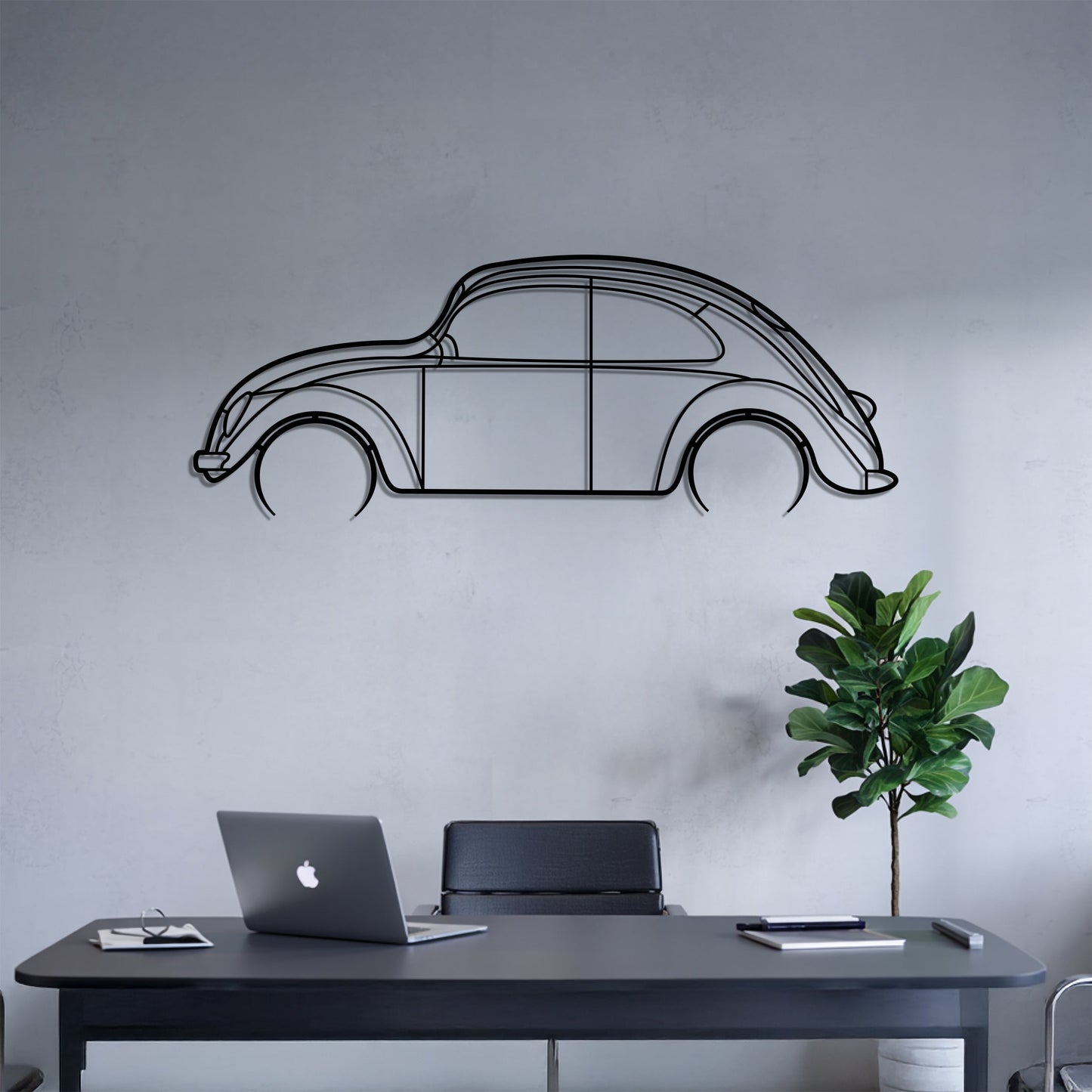 Beetle Detailed – Kovová dekorácia na stenu auta