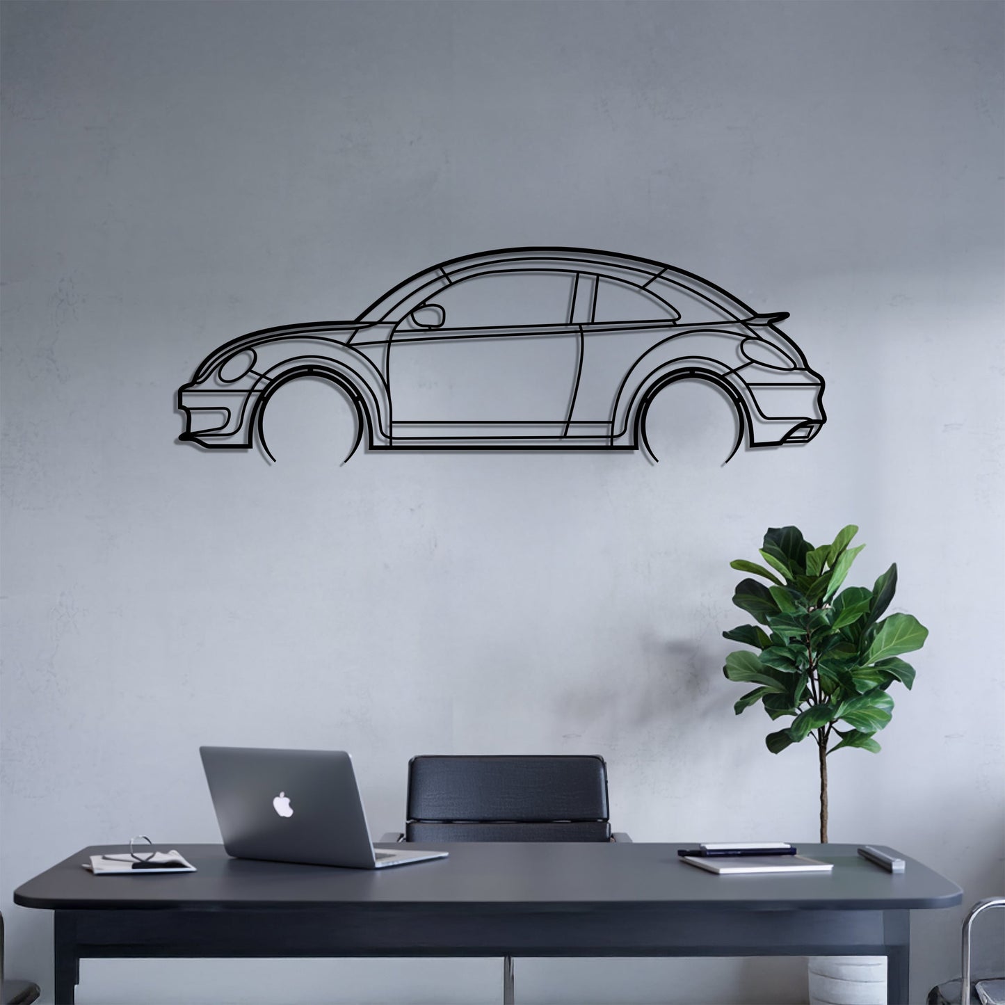 Beetle Turbo Detailed – Kovová dekorácia na stenu auta