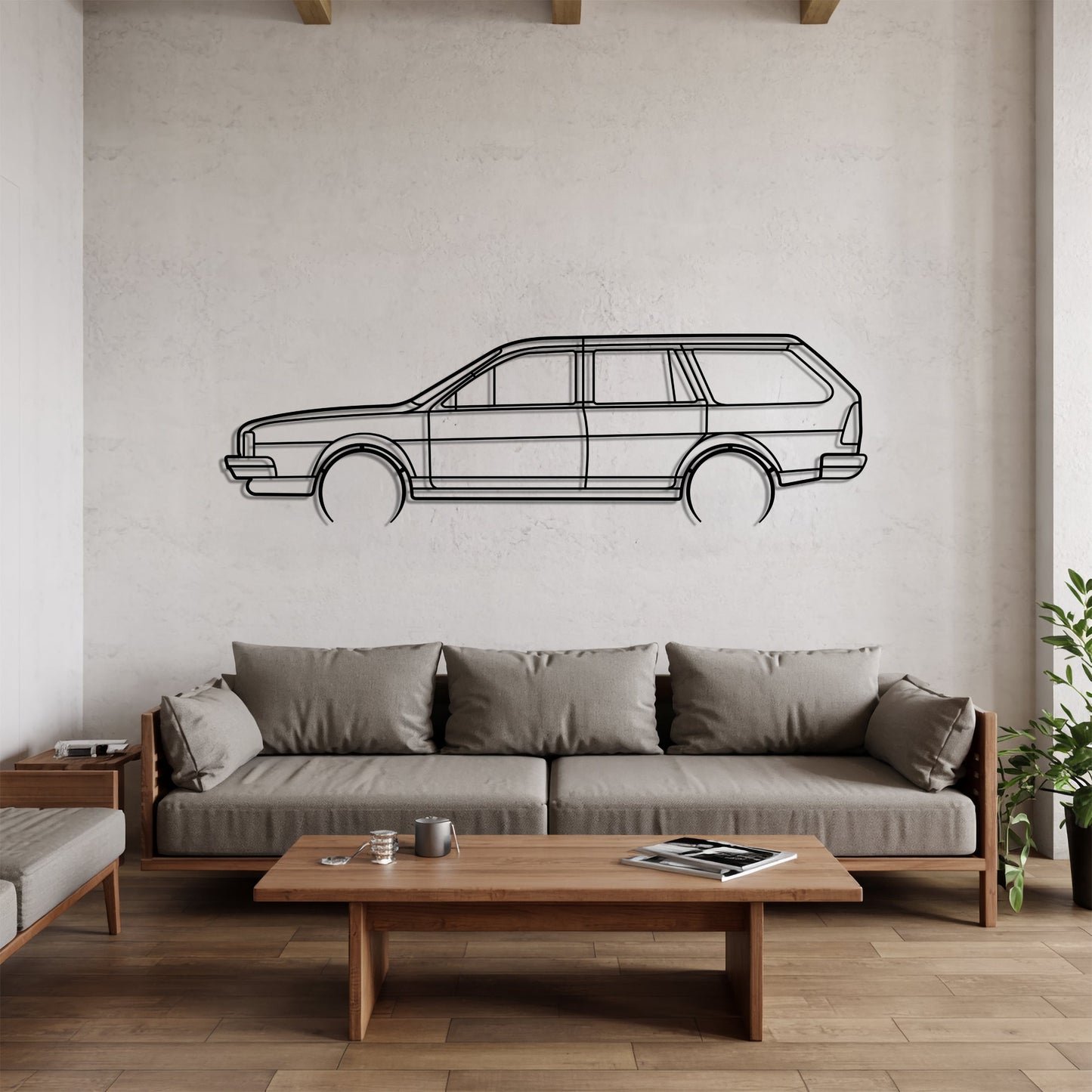 Passat B2 Variant Detailed – Kovová dekorácia na stenu auta