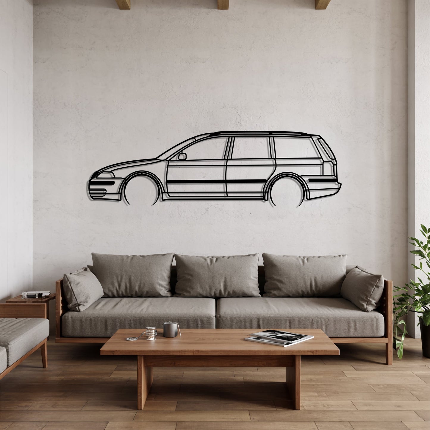 Passat B5 Variant Detailed – Kovová dekorácia na stenu auta