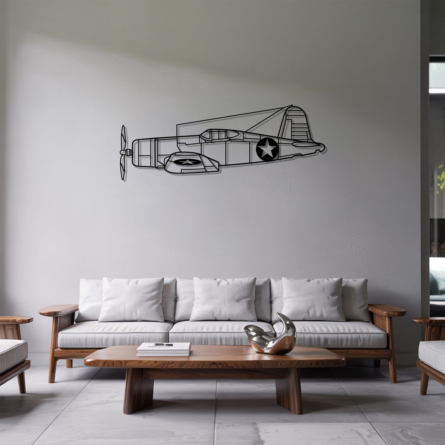 F4U Corsair – Kovová dekorácia na stenu lietadla