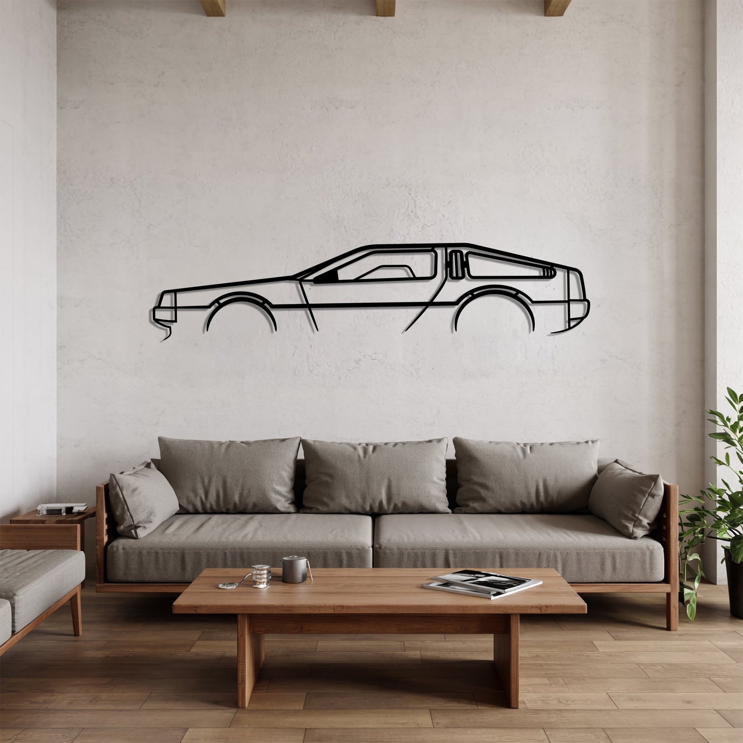 DeLorean Detailed – Kovová dekorácia na stenu auta
